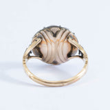 Rare Georgian 15ct Gold & Rock Crystal cluster Ring