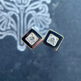 Vintage 18ct Gold & Diamond Earrings