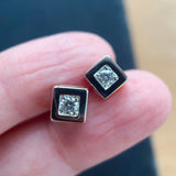 Vintage 18ct Gold & Diamond Earrings