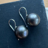 Vintage 18ct Gold Tahitian Pearl Drop Earrings