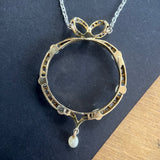 Edwardian 18ct Gold & Platinum pendant on Chain