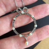Edwardian 18ct Gold & Platinum pendant on Chain