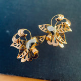 Vintage 18ct Gold Leaf Earrings