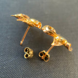 Vintage 18ct Gold Leaf Earrings
