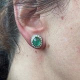 Vintage Emerald & Diamond Earrings