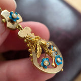 Victorian Gold & Enamel Drop Earrings