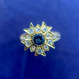Vintage 18ct Gold, Sapphire & Diamond Star Ring