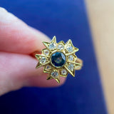 Vintage 18ct Gold, Sapphire & Diamond Star Ring