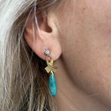 Vintage Jade & Diamond Drop Earrings