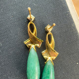 Vintage Jade & Diamond Drop Earrings