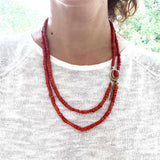 Rare Victorian Coral Necklace with an 14ct Gold Clasp