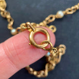 Rare Victorian 18ct Gold & Pearl Fancy Link Chain Necklace