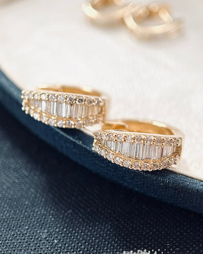 Vintage Diamond Hoop Earrings