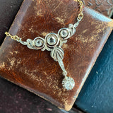 Art Deco 18ct Yellow & White Gold Pendant on Chain set with Diamonds