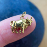 Vintage 18ct Gold Bull Charm