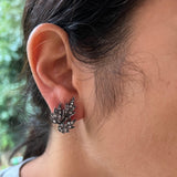 Victorian Leaf Diamond Clip Earrings