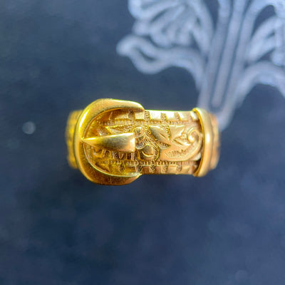 Victorian 18ct Gold Belt Buckle Ring