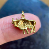 Vintage 18ct Gold Bull Charm