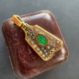 Art Deco Platinum Emerald & Diamond Pendant