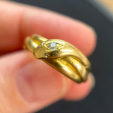 Victorian 18ct Gold & Old Cut Snake Ring