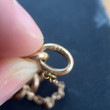 Antique 9ct Gold Curb Bracelet Heart Padlock