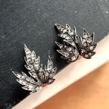 Victorian Leaf Diamond Clip Earrings