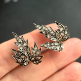 Victorian Leaf Diamond Clip Earrings