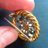 Victorian 18ct Gold, Diamond & Pearl Star Brooch