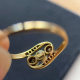 Art Nouveau 18ct Gold Cross Over Ring