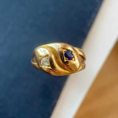 Victorian 18ct Gold Double Snake Ring