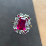 Art Deco 18ct Gold, Ruby Ring