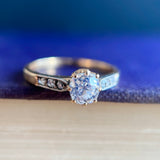 Antique 0.90ct Cushion Cut Diamond Engagement Ring