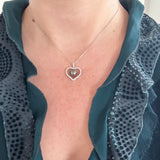 Vintage Tahitian Pearl & Diamond 18ct Gold Heart Pendant