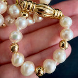Vintage Akoya Pearl Necklace with 18ct Gold Beads & Clasp