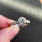 Solitaire 18ct Gold Engagement Ring set with 1.20ct Old Mine Cut Diamond