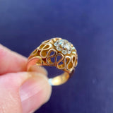 1950s Retro 18ct Gold Swirl Ring