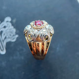 Retro 18ct Gold, Ruby & Diamond Cocktail Ring