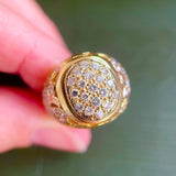 Vintage 18ct Gold & Diamond Dome Ring