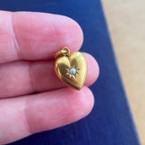Victorian 18ct gold pearl heart pendant