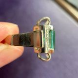 Art Deco Platinum, Emerald Doublet & Diamond Ring