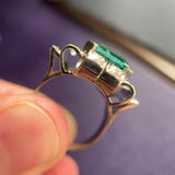 Art Deco Platinum, Emerald Doublet & Diamond Ring