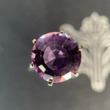 Art Deco Platinum Solitaire Amethyst Ring
