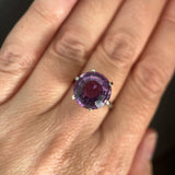 Art Deco Platinum Solitaire Amethyst Ring