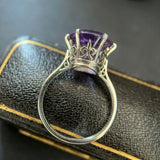 Art Deco Platinum Solitaire Amethyst Ring