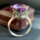 Art Deco Platinum Solitaire Amethyst Ring