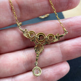 Art Deco 18ct Yellow & White Gold Pendant on Chain set with Diamonds