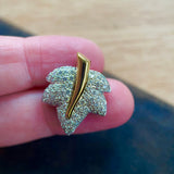 Vintage 18ct Gold & Diamond Leaf Pendant