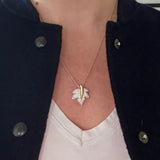 Vintage 18ct Gold & Diamond Leaf Pendant
