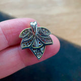 Vintage 18ct Gold & Diamond Leaf Pendant
