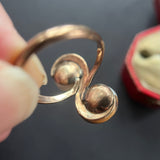 “Toi & Moi” Art Nouveau 9ct Gold Diamond and Pearl Ring